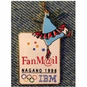 IBM Olympic Pin ~ FanM@il  ~ 1998 Nagano, Japan ~ Figure Skating